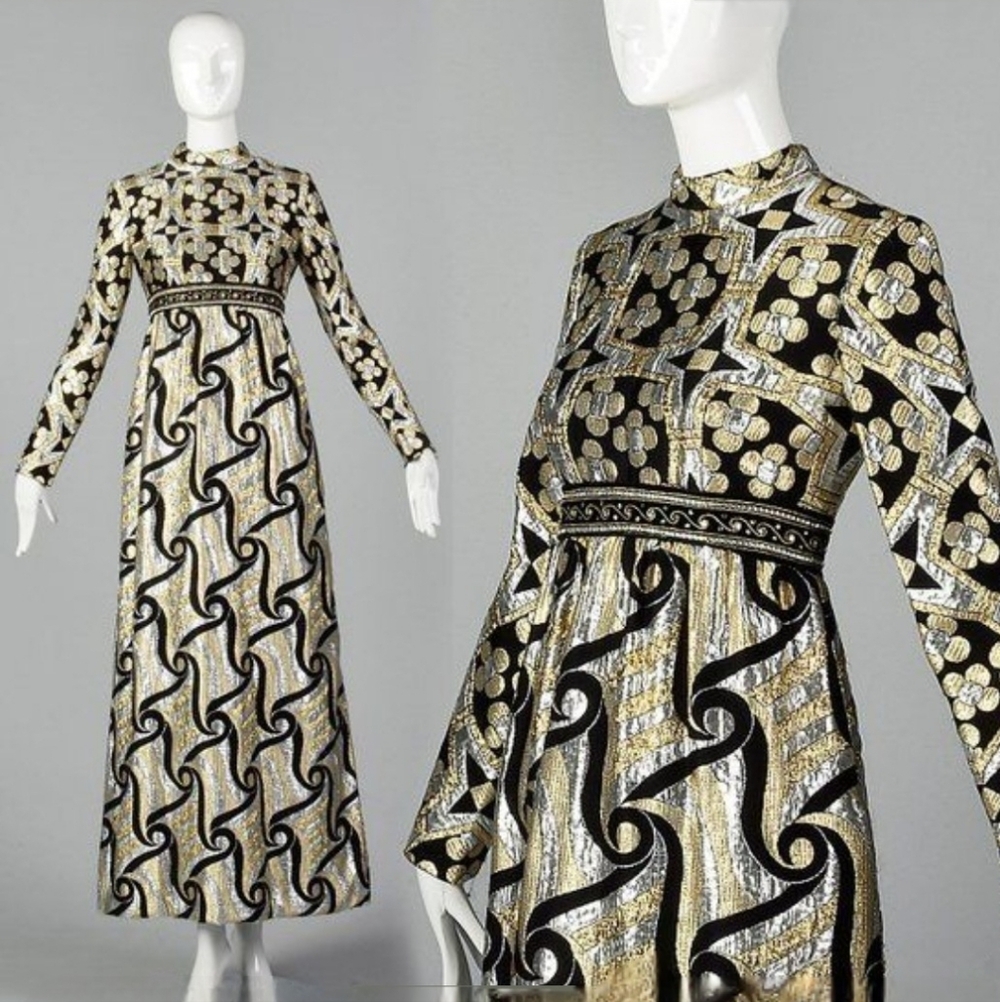 VTG 60's Sandra Sage brocade dress